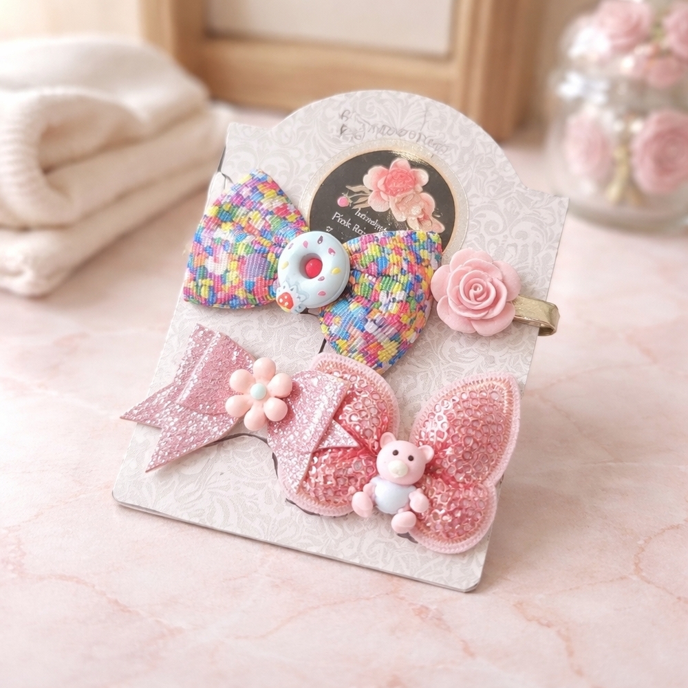 Handcrafted Hair Accessories Girls Toddler Baby Set Bundle